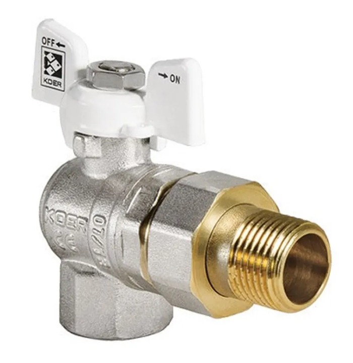Кран з американкою 3/4" (Koer KR.228.W) кутовий білий (KR0100)