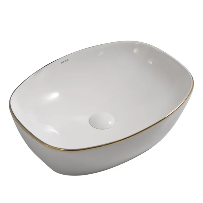 Раковина накладна Mixxus Premium DIVERSE-0109 EDGE GOLD 500х380х140mm (MP6548)