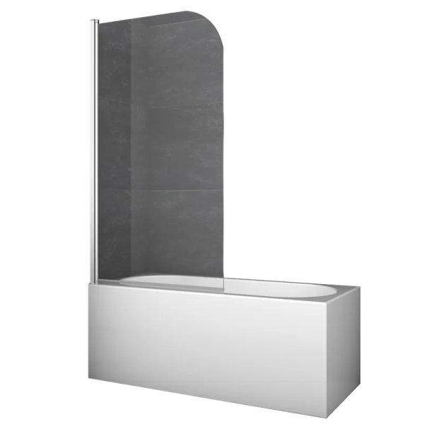Шторки скляні на ванну Koer SR BS01-80x140-TR-01 прозоре скло 6мм, хром (KR5400)