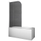 Шторки скляні на ванну Koer SR BS01-80x140-TR-01 прозоре скло 6мм, хром (KR5400)