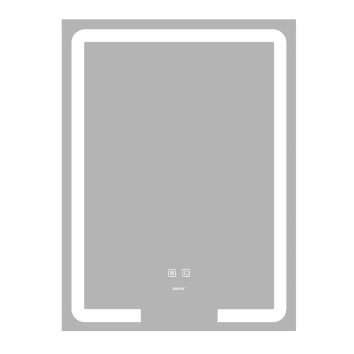 Дзеркало Zerix Prime MR02-50x80 з LED Touch, Anti-fog, димером, регулятором яскравості (ZX6052)
