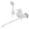 Змішувач для ванни Plamix Kubus-006 Euro Set White (з шлангом, лійкою та кронштейном) (PM0738)