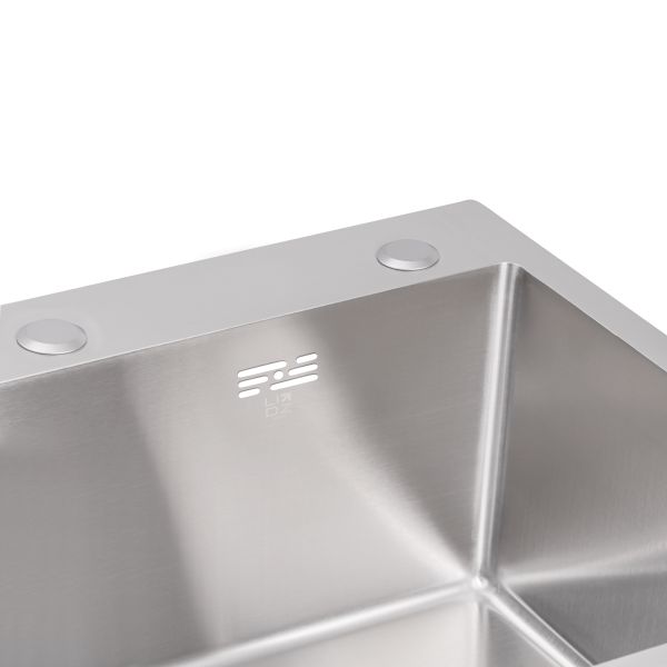 Мийка для кухні інтегрована Lidz Handmade H5845 (LDH5845BRU35384) Brushed Steel 3,0/1,0 мм