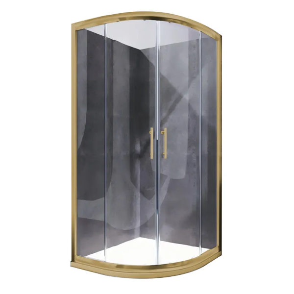 Душова кабіна без піддону Koer SR SC04-90x90x195-TR-12 прозоре скло Easy Clean 5мм Матове золото (KR5681)