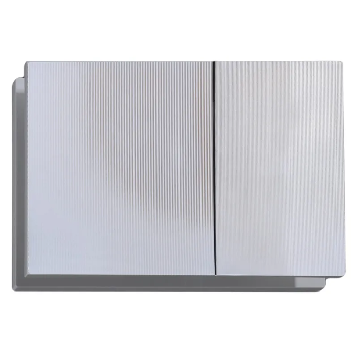Панель змиву Koer KT-0610-STR-01 240x160x32mmmm пластикова, кнопка квадратна (колір хром з лінійною структурою) (KR6147)
