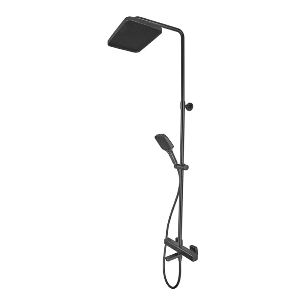 Душова колона Mixxus Premium VIRGO 009-J BLACK з термостатичним змішувачем,3 функції (MI6646)