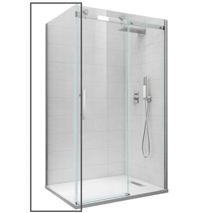 Бічна стінка до кабіни Koer SR SW01-90x200-TR-07 прозоре скло Easy Clean 8мм, графіт (KR5382)