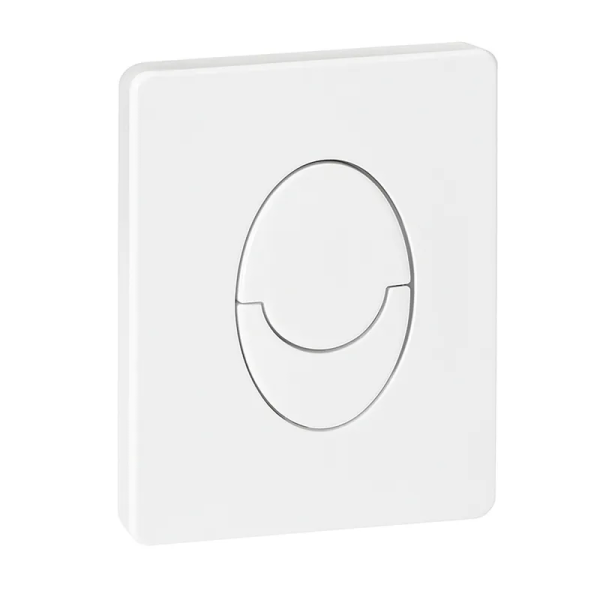 Панель змиву Koer KT-0606-03 157x198x10mm пластикова, кнопка закруглена (колір білий) (KR5713)