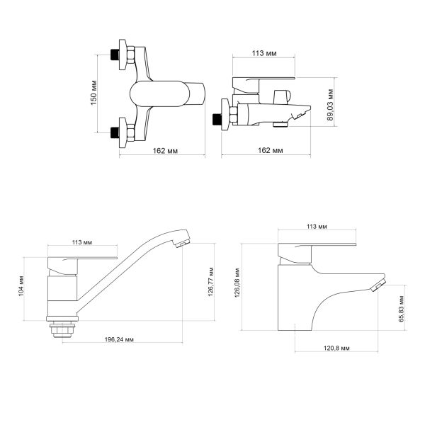 Набір змішувачів Lidz Tani (001F1+0061+003)