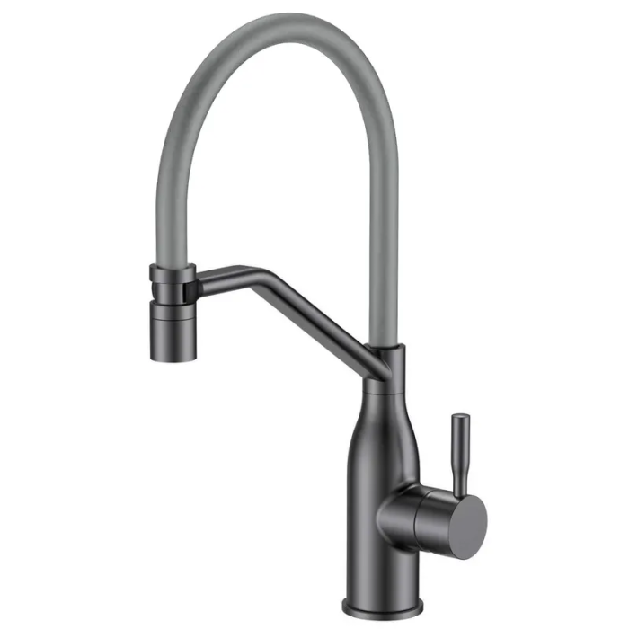 Змішувач для кухні MIXXUS PREMIUM GRAVITY 017 (NUT) GRAPHITE REFL.GRAY (Колір граф.+сил.вилив сірий) (MI8409)