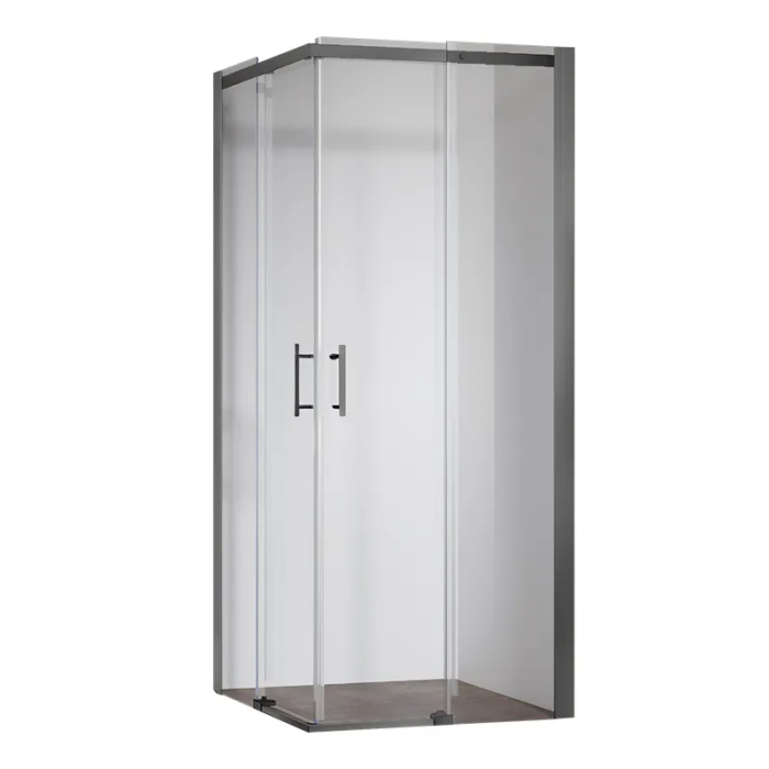 Душова кабіна без піддону Koer SR SC03-90x90x200-TR-07 прозоре скло Easy Clean 6мм, графіт (KR5359)