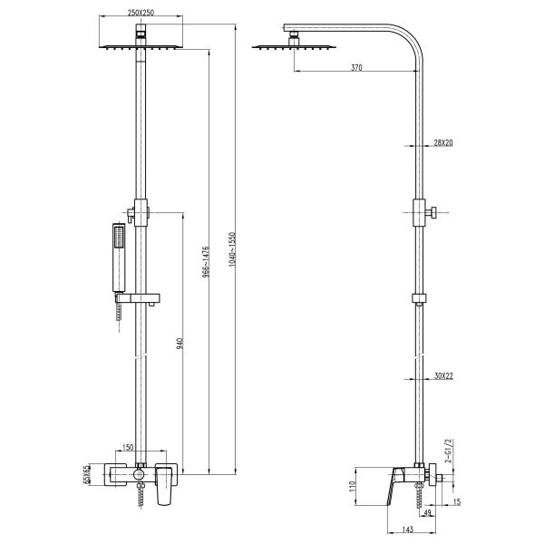 Душова система TOPAZ LEXI TL 21702-H57-00