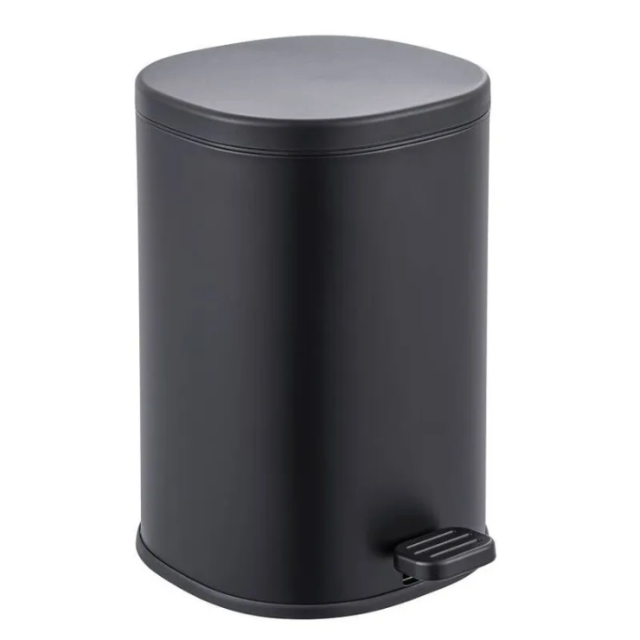 Відро для сміття з плавним закриттям овальне Zerix Prime-TC0105 Black 5л колір чорний (ZX5902)