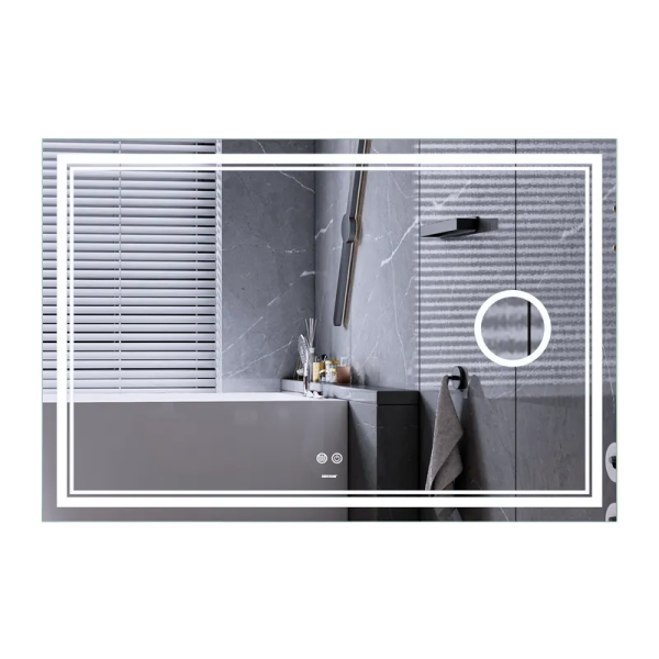 Дзеркало Mixxus Premium QUADRO MR20-100x70 з Led Touch, Anti-fog, димером, регулятором яскравості, лінзою (MP6622)