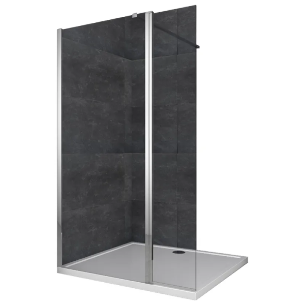 Душова перегородка Koer SR SP03-30x200-TR-01 Walk-In (рух.част) прозоре скло Easy Clean 8мм, хром (KR5399)