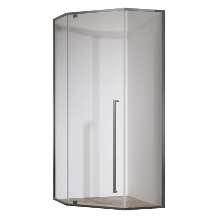 Душова кабіна без піддону Koer SR SC06-90x90x200-TR-07 прозоре скло Easy Clean 8мм, графіт (KR5366)