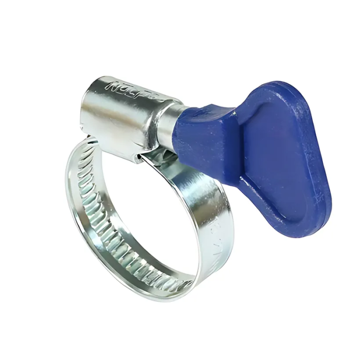 Хомут затяжний оцинкований Nolf classic NFC.W1-HB-20-32 із синім метеликом (NF3373)
