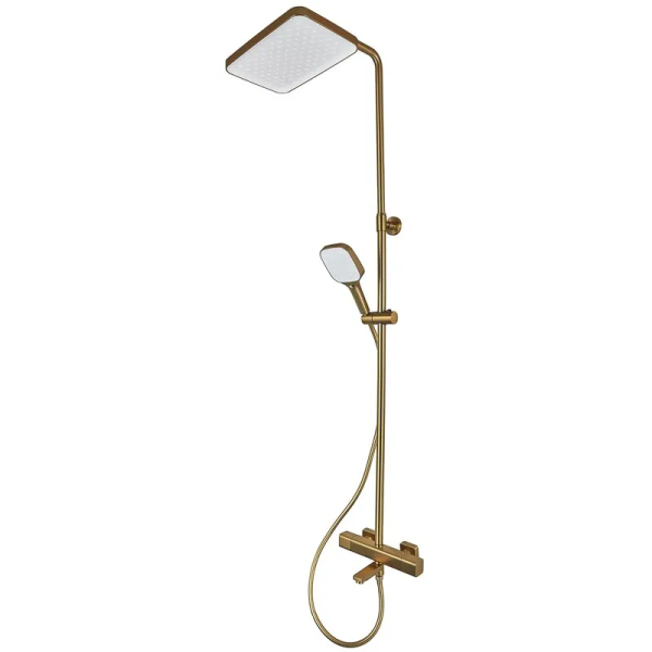 Душова колона Mixxus Premium VIRGO 009-J BRUSHED GOLD з термостатичним змішувачем,3 функції (MI6649)