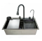 Мийка багатофункціональна Zerix ZH7546-SET-07 DECOR NANO-BLACK з вбудованим змішувачем (ZX5683)