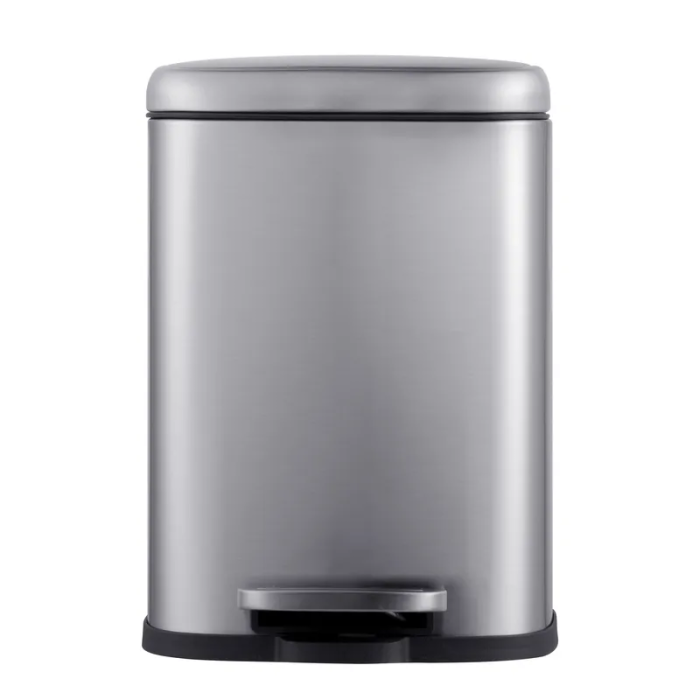 Відро для сміття з плавним закриттям прямокутне Mixxus Premium Style-TC0305 SS Color 5л колір нержавійка (MI7060)