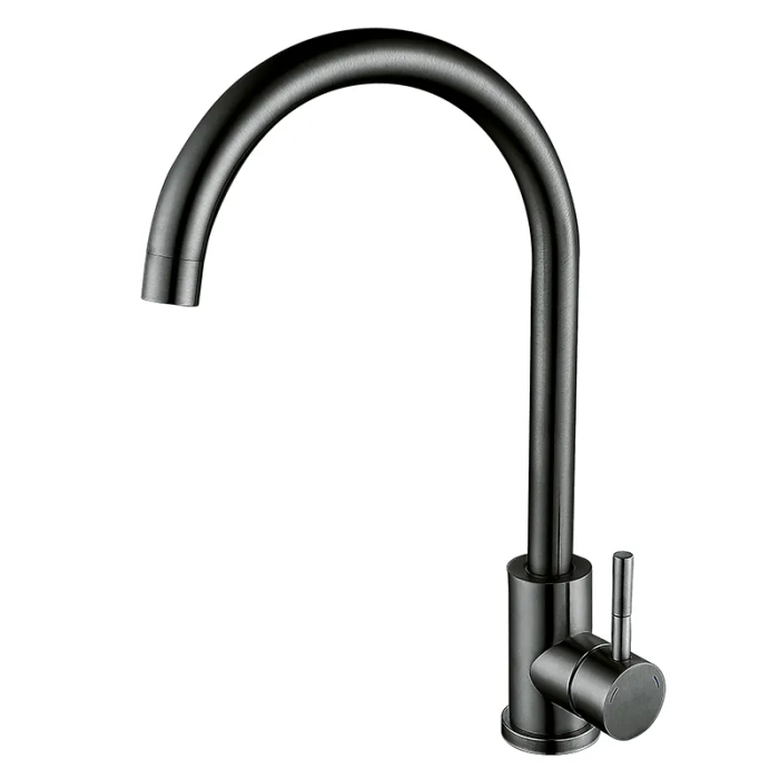 Змішувач для кухні Zerix LUX-011 Graphite з нерж. сталі SUS304 (колір графіт) (ZX4869)