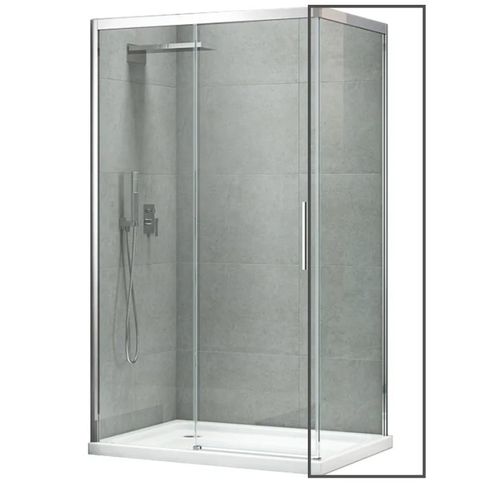 Бічна стінка до кабіни Koer SR SW05-90x200-TR-01 прозоре скло Easy Clean 6мм, хром (KR5407)