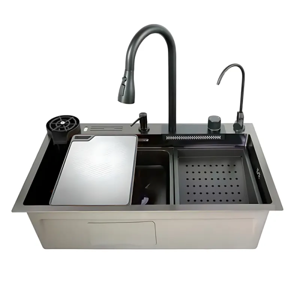Мийка багатофункціональна Mixxus MH7546-SET-08 Micro Decor Graphite з вбудованим змішувачем з нерж.сталі (MI8455)