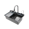 Мийка багатофункціональна Mixxus MH7546-SET-06 Decor Graphite з вбудованим змішувачем з нерж. сталі (MI8464)