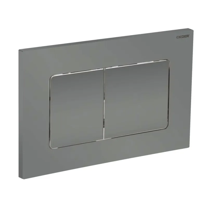 Панель змиву Koer KT-0602-07 240x160x10mm пластикова, кнопка квадратна (колір графіт) (KR5183)