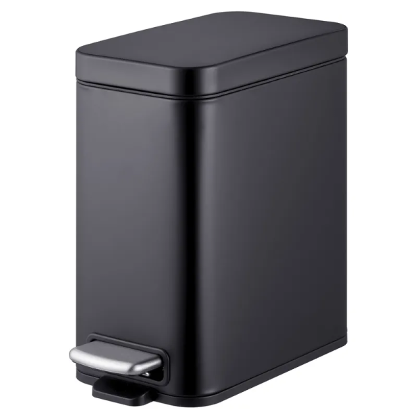 Відро для сміття з плавним закриттям прямокутне Mixxus Premium Quadro-TC0105 Black 5 л колір чорний (MI7061)