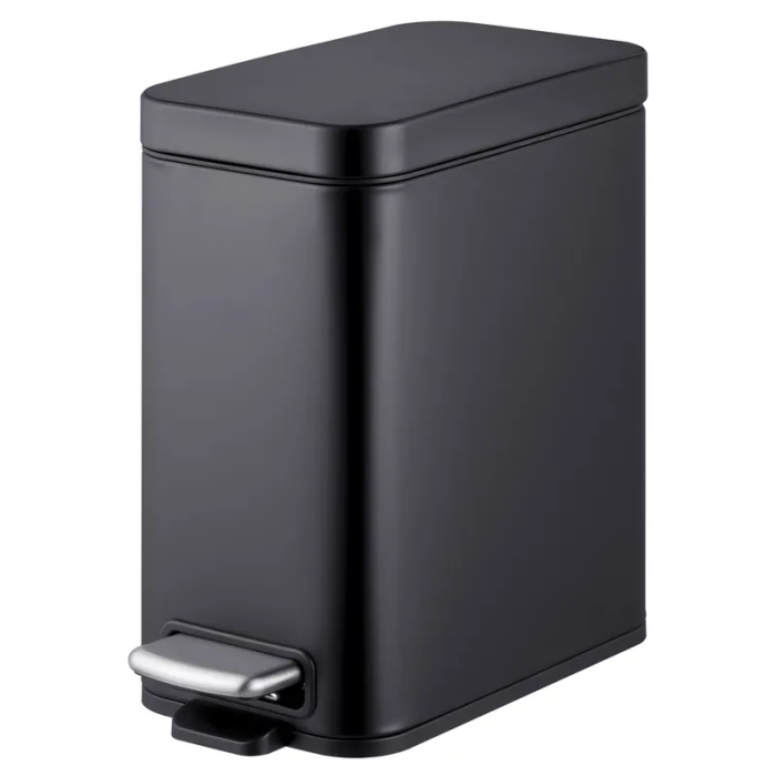 Відро для сміття з плавним закриттям прямокутне Mixxus Premium Quadro-TC0105 Black 5 л колір чорний (MI7061)