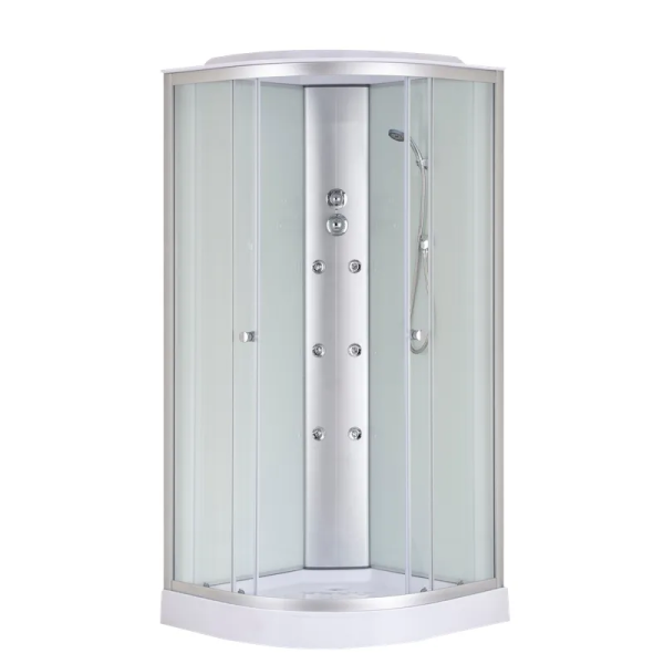 Бокс душовий з гідромасажем Mixxus STRONG SBH02-90x90x215-FB SATIN низький піддон (MI6890)