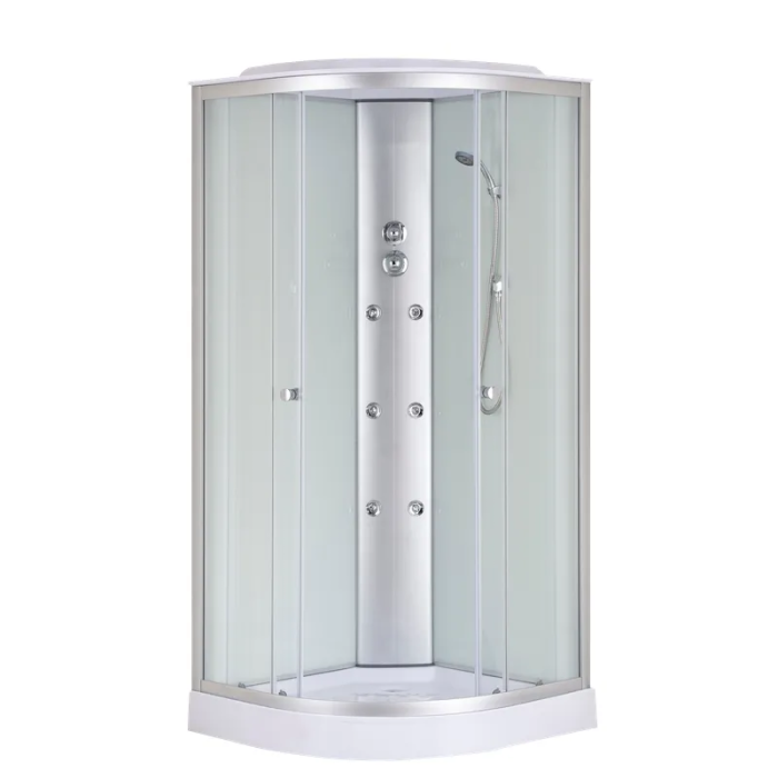 Бокс душовий з гідромасажем Mixxus STRONG SBH02-90x90x215-FB SATIN низький піддон (MI6890)