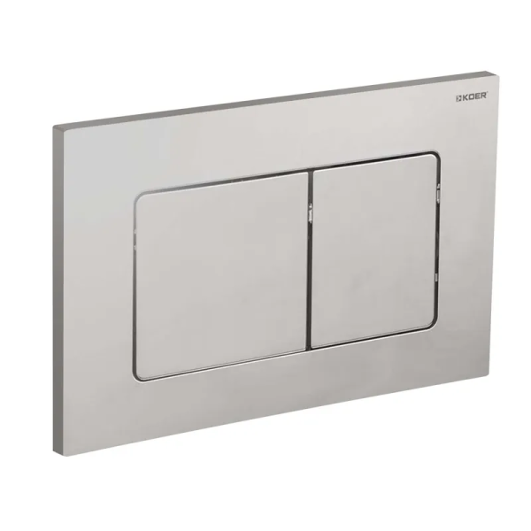 Панель змиву Koer KT-0602-02 240x160x10mm з нержавіючої сталі, кнопка квадратна SUS304 (KR5179)