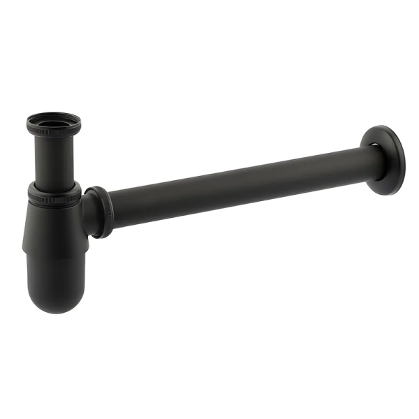 Сифон для раковини Mixxus SIPHON-01 BLACK без випуску (під донний клапан) без ревізії (Колір чорний) 1 1/4'' (AC3571)