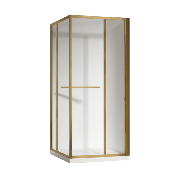 Душова кабіна без піддону Koer SR SC09-90x90x200-R-TR-12 прозоре скло Easy Clean 6мм Матове золото (KR5771)