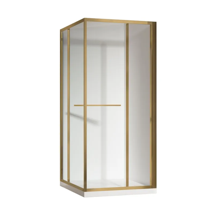 Душова кабіна без піддону Koer SR SC09-90x90x200-R-TR-12 прозоре скло Easy Clean 6мм Матове золото (KR5771)