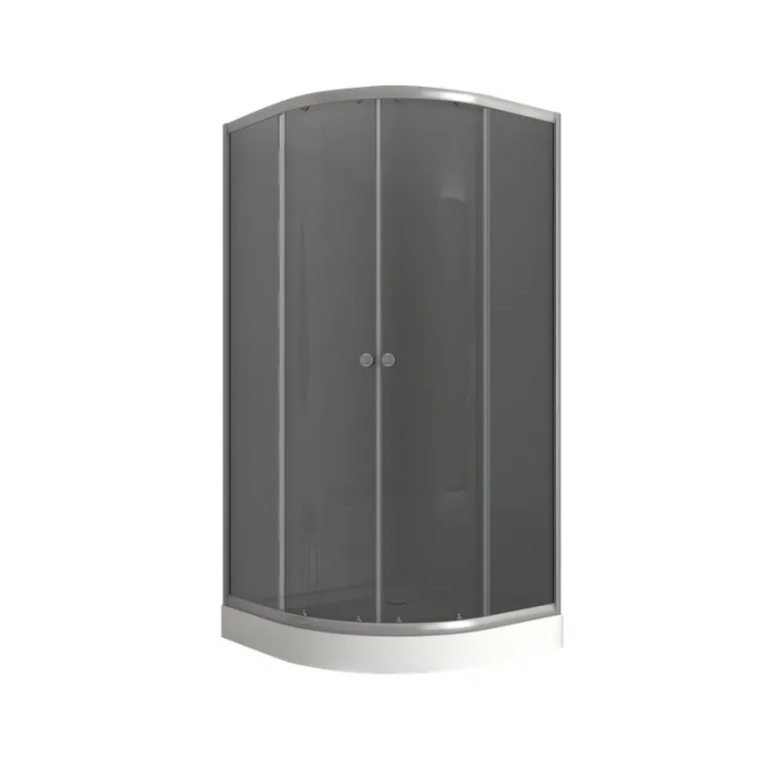 Душова кабіна з низьким піддоном Mixxus PLAIN SCT02-90x90x195-GR SATIN сіре тоноване скло 4мм (MI6898)