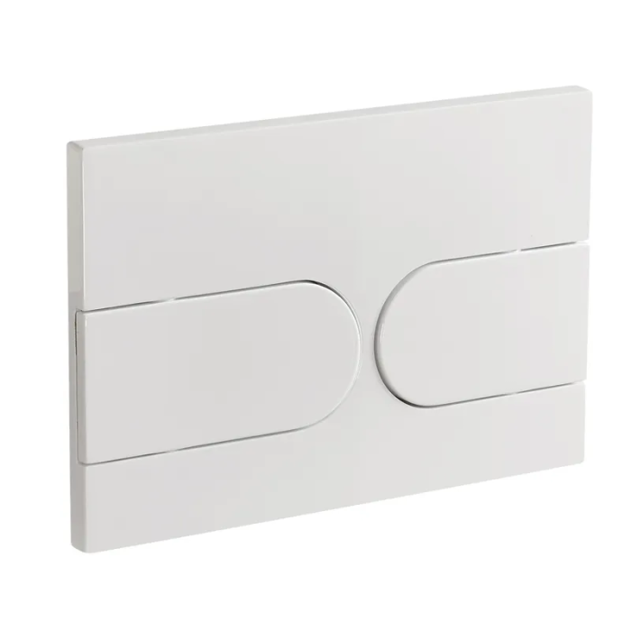 Панель змиву Koer KT-0604-03 240x160x10mm пластикова, кнопка закруглена (колір білий) (KR5322)