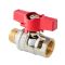 Кран кульовий ГШМ Koer Extreme KE.218-15 - 1/2" FM ручка "метелик" червона (KR5759)