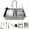 Мийка багатофункціональна Zerix ZH7546-SET-06 Micro Decor SS Color з вбудованим змішувачем з нерж.сталі (ZM5590)