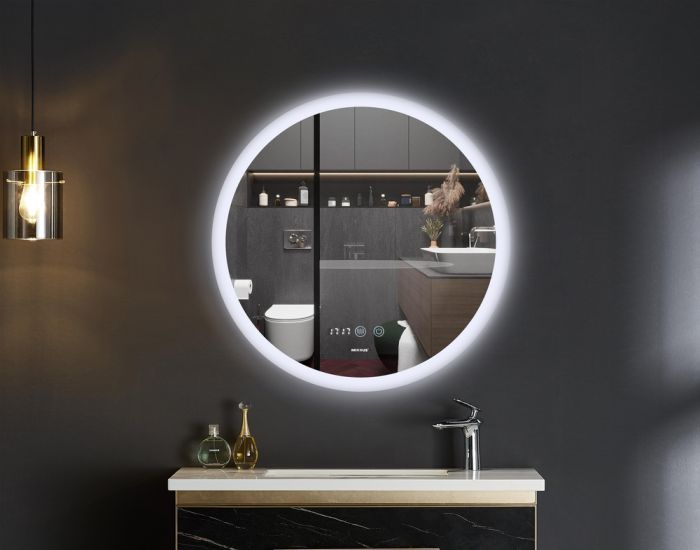 Дзеркало Mixxus PLAIN MC10-80 з Led Touch, Anti-fog, димером, регулятором яскравості, годинником (MI6932)