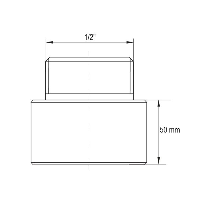 Подовжувач 1/2" 50мм (хром) Koer KF.E06-50.CHR (KF0098)