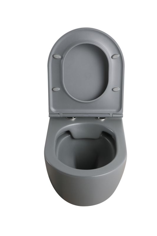 Унітаз підвісний Mixxus Premium TOPPER-0303-R GRAY 495x370x350mm система змиву RIMLESS (MP6657)