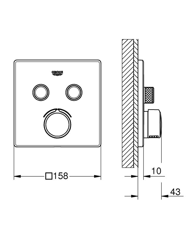 Змішувач прихованого монтажу на 2 споживача Grohe SmartControl Mixer (29148000)