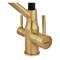 Змішувач для кухні з силіконовим виливом Zerix MAG-021 Brushed Gold Refl.Black з нерж. сталі SUS304 з виходом для пит.води (ZX6007)