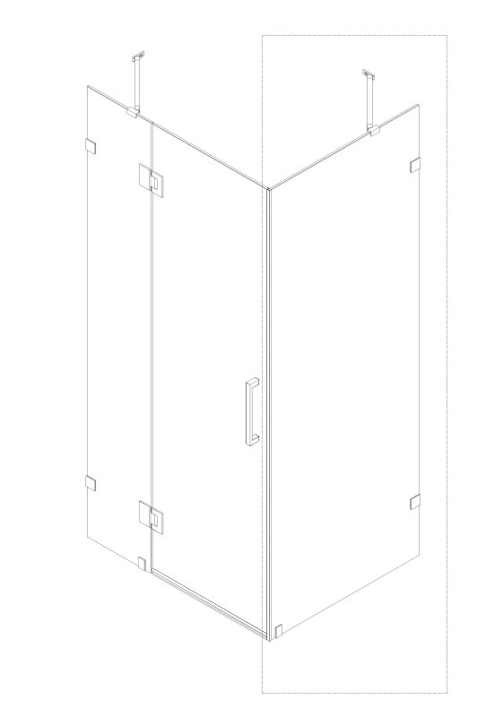 Бічна стінка до кабіни Koer SR SW04-90x200-TR-01 прозоре скло Easy Clean 10мм, хром (KR5390)
