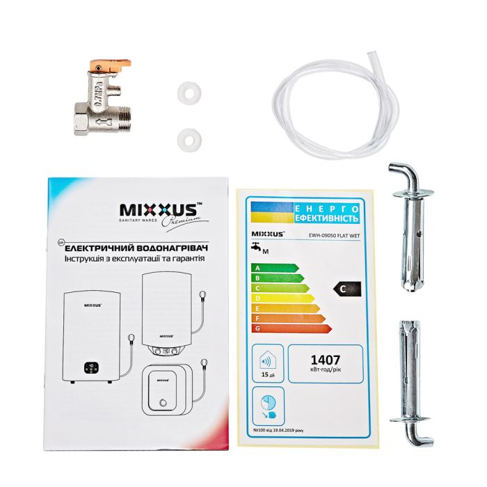Водонагрівач "Плоский" MIXXUS EWH-10100 FLAT DRY накопичувальний 100 л, сухий тен 2 kW (WH0599)