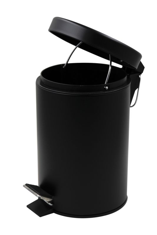 Відро для сміття кругле Zerix Solo-TC0107 Black 7 л колір чорний (ZX5900)
