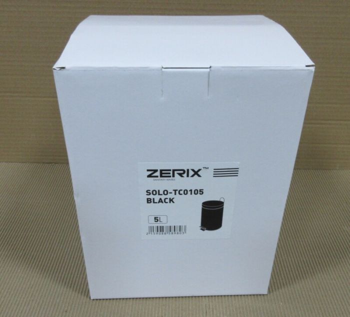 Відро для сміття кругле Zerix Solo-TC0105 Black 5 л колір чорний (ZX5898)